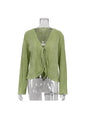 Camicia casual in pizzo con pieghe in tinta unita da donna