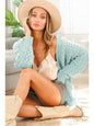 Cardigan lavorato a maglia all'uncinetto con tasche applicate