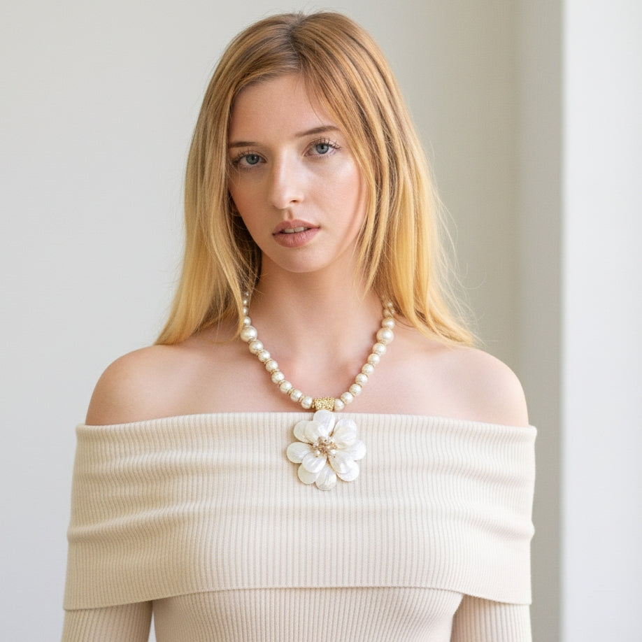 Collana con Fiore in Madreperla | Gioielli di Tendenza Costiera