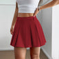 Gonna a mezza gonna plissettata in tinta unita con cintura per abbigliamento femminile