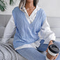 Gilet maglione da donna con scollo a V senza maniche in tinta unita Sweetkama